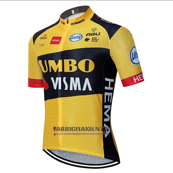 Abbigliamento Jumbo Visma 2020 Manica Corta e Pantaloncino Con Bretelle Giallo Nero - Clicca l'immagine per chiudere